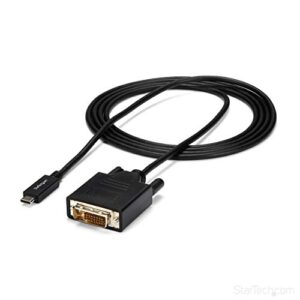 startech.com usb-c to dvi cable – 6 ft / 2m – 1080p – 1920×1200 – usb-c dvi monitor cable – usb c cable – computer monitor cable (cdp2dvimm2mb)