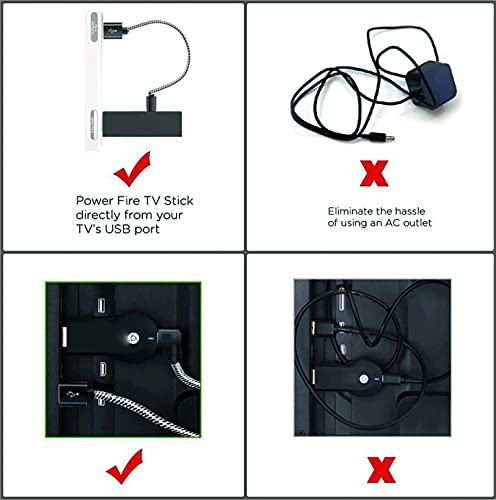USB Cable for Fire Stick, Micro USB Power Cable for Amazon Fire Stick, Power up Your Fire Stick from Your TV's USB Port, Chromecast, Roku Stick, TiVo Stream 4K, 2 Pack