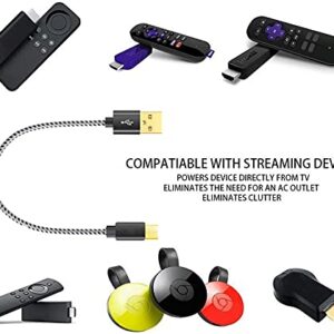 USB Cable for Fire Stick, Micro USB Power Cable for Amazon Fire Stick, Power up Your Fire Stick from Your TV's USB Port, Chromecast, Roku Stick, TiVo Stream 4K, 2 Pack