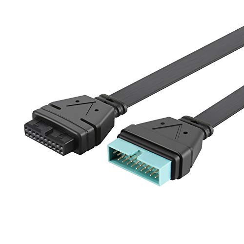 USB 3.0 Header Extension Cable, JoyReken USB 3.0 Internal 19/20 Pin Header Extender | USB 3 Motherboard Adapter | 7 inch