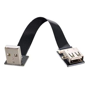 ChenYang CY Down Angled Flat Slim FPC USB 2.0 Type-A Male to Female Extension Data Cable for FPV & Disk & Scanner & Printer 20CM
