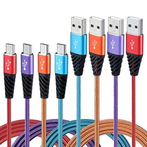 teyssor micro usb cable 10ft 4-pack long android charger cable nylon braided cell phone charger android fast charging cord compatible with samsung galaxy s6 s7 edge j7,lg,htc,motorola,sony,xbox one