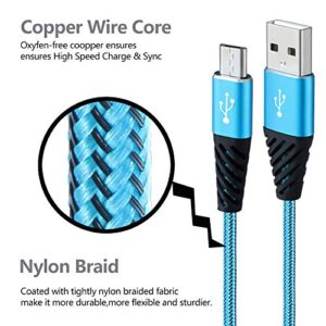 Teyssor Micro USB Cable 10FT 4-Pack Long Android Charger Cable Nylon Braided Cell Phone Charger Android Fast Charging Cord Compatible with Samsung Galaxy S6 S7 Edge J7,LG,HTC,Motorola,Sony,Xbox one