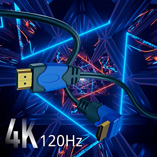 TNP 4K HDMI Cable Right Angle 90 Degree (10FT) - High Speed 18GBPs HDMI Wire Cord Support 4K 60Hz 2K 2160p 1440p 1080p 3D ARC/eARC Ethernet for Video Gaming Xbox One PS 4 & 4K Apple TV HDTV Projector