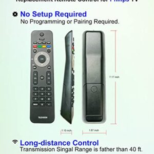 JISOWA Replacement Remote Control Universal for Philips TV 19PFL3504D/F7 22PFL4505D/F7 URMT34JHG001 32PFL3504D/F7 32PFL3403D/F7 42TA648BX/F7 42PFL5603D/F7 47PFL7422D/37 47PFL3603D/F7 52PFL7422D/37