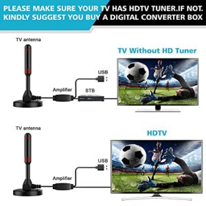 ATEMNK Indoor TV Antenna, Amplified Digital HDTV Antenna Up to 120 Miles Range, Support 4K 1080p VHF UHF Local Channels