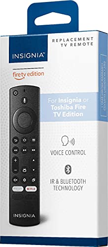 Insignia Remote (NS-RCFNA-21 Rev E) with Microphone for Fire TV - Black (Renewed)