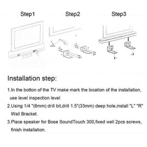 Black Mounting Wall Bracket Compatible with Bose WB-300 Sound Touch 300 Soundbar Soundbar 500 Soundbar 700 Soundbar 900 Speaker - 180 Days Warranty