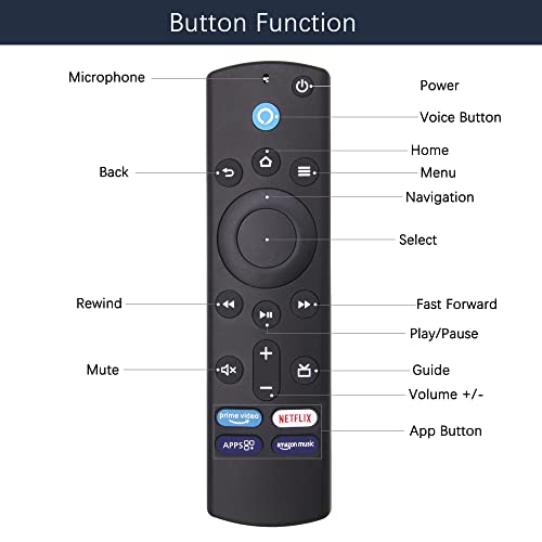 MYHGRC L5B83G Voice Remote Control (3rd gen) Replace for Amazon Fire TV Stick (2nd Gen, 3rd Gen, Lite, 4K), Fire TV Cube (1st Gen and Later) and Fire TV (3rd Gen), with TV Control