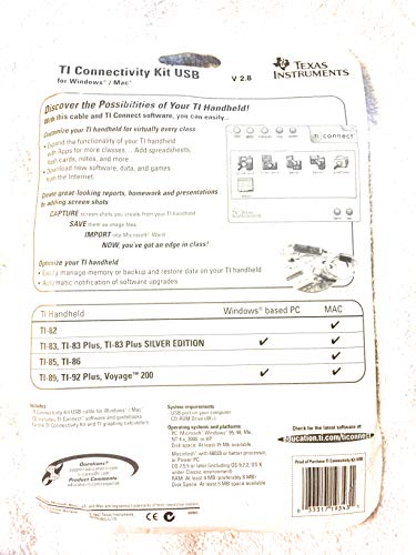 TEXGLINKFBL1L1C - Texas Instruments USB Connectivity Kit for Windows/Mac