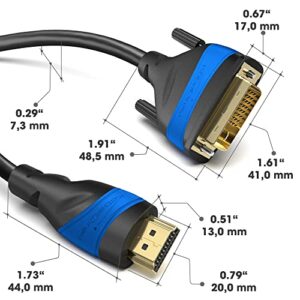 HDMI DVI Adapter Cable with A.I.S. Signal-Interference Protection – 25ft (bi-Directional DVI-D 24+1/HDMI Monitor Cable, Connect HDMI Device to DVI Monitor or vice Versa, Full HD/1080p) by CableDirect
