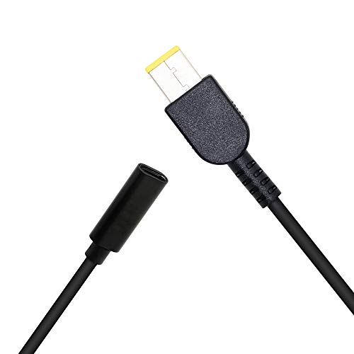 CERRXIAN 15cm 65W PD USB Type C Female Input to Slim Tip Power Charging Cable for Lenovo Thinkpad E440 E450 E550 E560 T430 T440 T440S Lenovo Yoga 13 Yoga 11S(Square s)