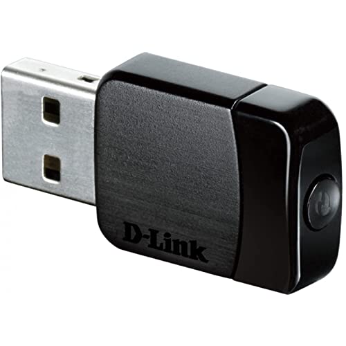 D-Link USB WiFi Adapter AC600 Mini Wireless Internet Dual Band MU-Mimo Wi-Fi Network Desktop Laptop (DWA-171),Black
