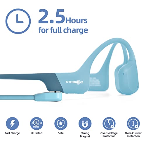 2Pack Replacement Charging Cable for AfterShokz Aeropex AS800 & Shokz OpenRun Pro & OpenRun & OpenRun Mini & OpenComm, Magnetic USB Charger Cord for AfterShokz Aeropex Bone Conduction Headphones, Blue