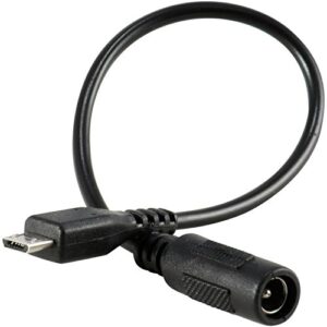 jacobsparts dc barrel jack to micro-usb b male connector adapter 5v power cable 5.5mm/2.1mm