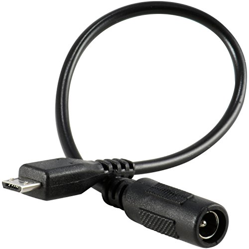 JacobsParts DC Barrel Jack to Micro-USB B Male Connector Adapter 5V Power Cable 5.5mm/2.1mm