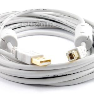 CABLESONLINE.COM ATLANTIC COMPUTERTECH 20 Feet A/B Hi-Speed with Ferrite Cores USB 2.0 Cable