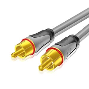 tnp digital audio rca composite video coaxial cable (35 feet) gold plated dual shielded rca to rca male connectors av wire cord plug for s/pdif home theater, hdtv & hi-fi systems (black)