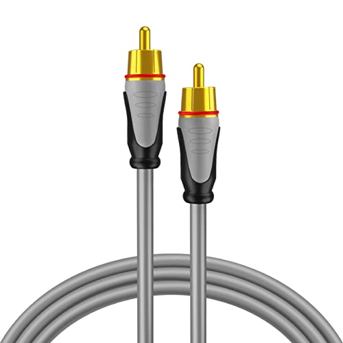 TNP Digital Audio RCA Composite Video Coaxial Cable (35 Feet) Gold Plated Dual Shielded RCA to RCA Male Connectors AV Wire Cord Plug for S/PDIF Home Theater, HDTV & Hi-Fi Systems (Black)