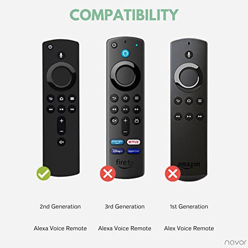 Shockproof Protective Silicone Case/Covers Compatible with All-New Alexa Voice Remote for TV Stick 4K, TV Stick (2nd Gen), TV (3rd Gen)