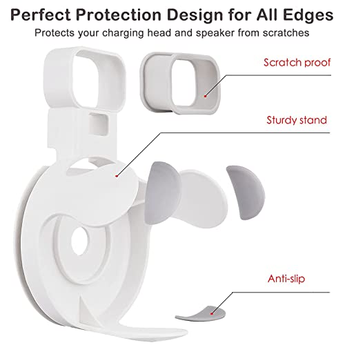 VOMA HomePod Mini Wall Mount Holder, Outlet Mount Stand with in-Built Cable Management System, No Screw or Drilling Needed, Excellent Space Saving Accessory White