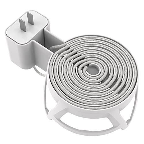 VOMA HomePod Mini Wall Mount Holder, Outlet Mount Stand with in-Built Cable Management System, No Screw or Drilling Needed, Excellent Space Saving Accessory White