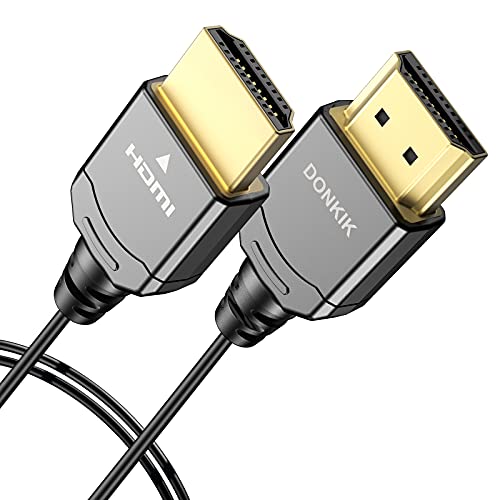 DONKIK Certified 8K Ultra High Speed HDMI 2.1 Thin Cable 4.9ft, 48Gbps HDMI Cord 4.9ft, 8K@60Hz 4K@120Hz HDR eARC HDCP 2.2 2.3 Compatible with PS5, Xbox, Switch, Apple TV, Roku, Gaming PC