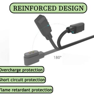 Replacement Charger Compatible with HidrateSpark PRO/HidrateSpark Steel Smart Water Bottle Charger Charging Cable Cord Magnetic USB Cradle Line Accessories (Black)