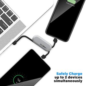 Eyebloc Databloc 3-in-1 Data Blocking Micro USB Multi Charging Cable - Type C, Dual Tip Compatibility - Hacker Safe, Data Protection - Silver