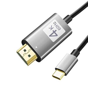 qces usb c to hdmi cable 6ft, type c to hdmi adapter cable 4k 60hz video cord to hdtv/monitor thunderbolt 3 compatible with macbook pro/air 2021 ipad pro, surface book 3, xps, samsung galaxy s20/s9