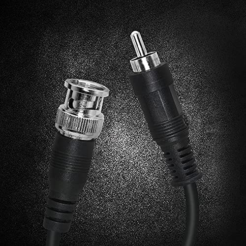 PNGKNYOCN BNC to RCA Adapter Cable RCA Male to BNC Male 75 Ohm Coaxial Composite Video Connector Cable for Surveillance CCTV Camera System(1M)