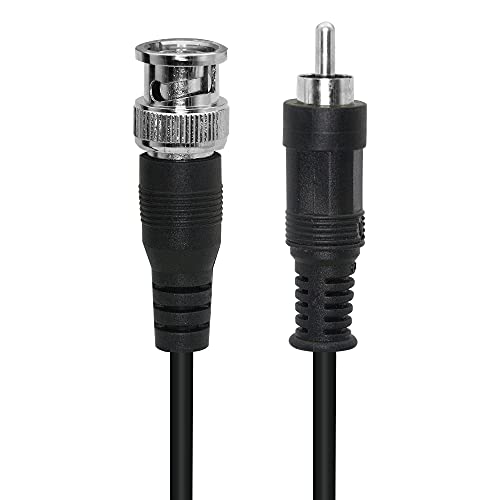 PNGKNYOCN BNC to RCA Adapter Cable RCA Male to BNC Male 75 Ohm Coaxial Composite Video Connector Cable for Surveillance CCTV Camera System(1M)