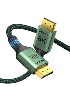 batbi 8k hdmi 2.1 cable 6.6f/2m 48gbps 8k@60hz、4k@120hz ultra high speed hdmi earc cable for hdcp2.2/2.3 hdr10 3d,compatible with dolby vision apple tv/ps5/ps4/roku tv/hdtv/blu-ray/lg/samsung qled