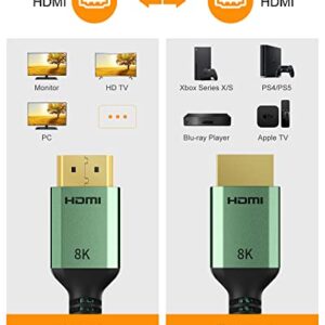 BATBI 8K HDMI 2.1 Cable 6.6F/2M 48gbps 8k@60Hz、4K@120Hz Ultra High Speed HDMI eARC Cable for HDCP2.2/2.3 HDR10 3D,Compatible with Dolby Vision Apple TV/PS5/PS4/Roku TV/HDTV/Blu-ray/LG/Samsung QLED