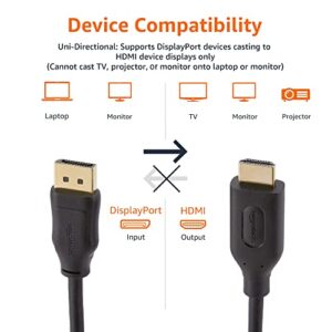 Amazon Basics Uni-Directional DisplayPort to HDMI Display Cable 4K@30Hz - 3 Feet