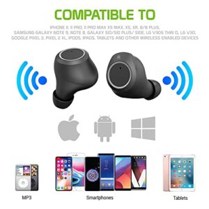 Wireless V5 Bluetooth Earbuds Works for Samsung Galaxy A32 5G with Charging case for in Ear Headphones. (V5.0 Black)