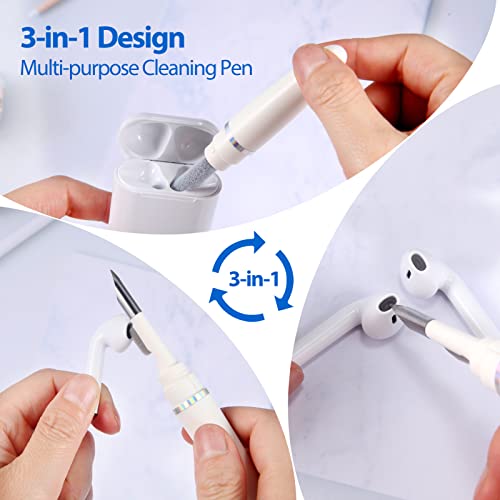 Gumilyo Bluetooth Earbuds Cleaning Pen, in-Ear Headphones Cleaning and Soft Dust Removal Brush Pen for Cleaning Dust in Bluetooth Headset Box, Mobile Phone and Camera