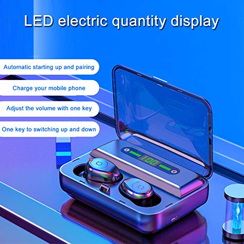fosa1 Wireless Earbuds Mini Portable Bt Headphones Sports Stereo Sound Earphone with Wireless Charging Box Support LED Power Digital Display for Home Office Outdoor Sport