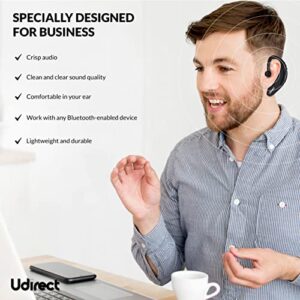 Udirect Bluetooth Wireless Headset, Hands Free, Over The Ear, 3 Button Functions, Business Minded,