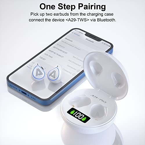 Wireless Earbuds Bluetooth Headphones with Microphone True Wireless Headset in Ear Earphones Noise Cancelling Deep Bass 24H Playtime for Galaxy S22 Ultra Galaxy Z Flip 3 Fold S21 FE iPhone 13 Pro Max