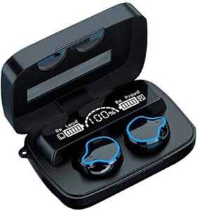 generic wireless earbuds sport headset m9 tws bt5.1 headphones hd mirror display hifi sound waterproof earphone, black