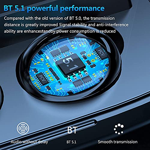 Generic Wireless Earbuds Sport Headset M9 TWS BT5.1 Headphones HD Mirror Display HiFi Sound Waterproof Earphone, Black