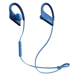 panasonic wings sport headphones are ultra-light wireless bluetooth sport earbud 3d flex sport clips with microphone and call/volume controller, ipx5 rated water-resistant – rp-bts35-a (blue)