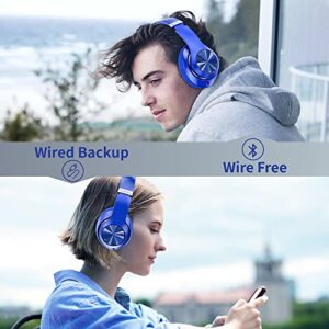 Wireless Bluetooth Headphones Over-Ear, 60H Playtime Foldable Lightweight and Wired Stereo Deep Bass Headset HiFi Stereo Sound with 6 EQ Modes, Micro SD/TF, FM, for Travel Work Laptop PC Cellphone