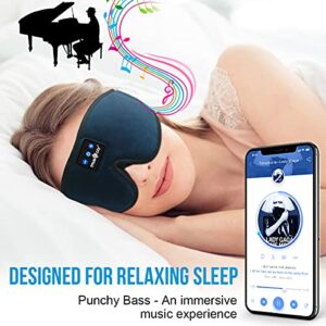 MUSICOZY Sleep Headphones Bluetooth Sports Headband, Wireless Music Sleeping Headphones Sleep Eye Mask Earbuds for Side Sleepers Workout Running Insomnia Travel Yoga Office, Pack of 2