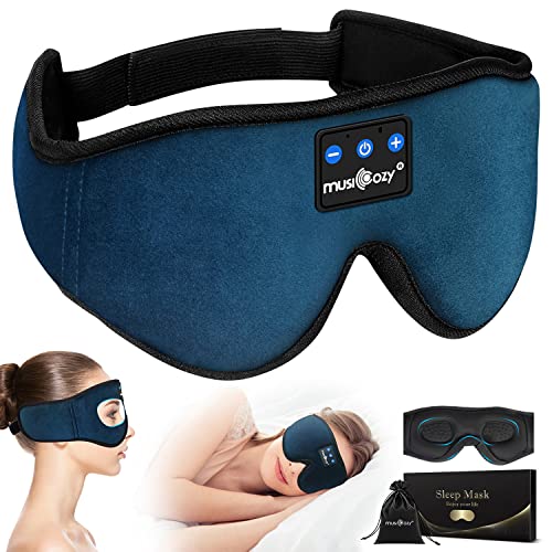 MUSICOZY Sleep Headphones Bluetooth Sports Headband, Wireless Music Sleeping Headphones Sleep Eye Mask Earbuds for Side Sleepers Workout Running Insomnia Travel Yoga Office, Pack of 2