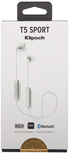 Klipsch T5 Sport Headphones (White), 3.1 x 2.4 x 1.2 Inches