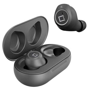 wireless v5 bluetooth earbuds compatible with motorola edge plus with charging case for in ear headphones. (v5.0 black)
