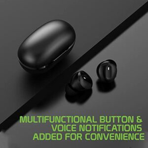 Wireless V5.1 Bluetooth Earbuds Compatible with Motorola Moto G Play (2023) with Extended Charging Pack case for in Ear Headphones. (V5.1 Black)