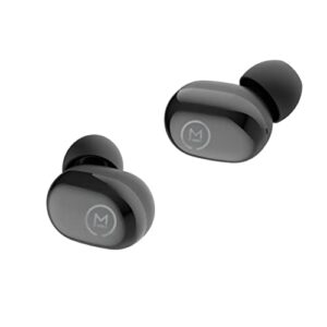 Morpheus 360 Spire True Wireless Earbuds TW1500B (Black), Noise Isolation Touch Control Light-Weight Mini Sweat Proof Waterproof Earbuds with Deep Bass